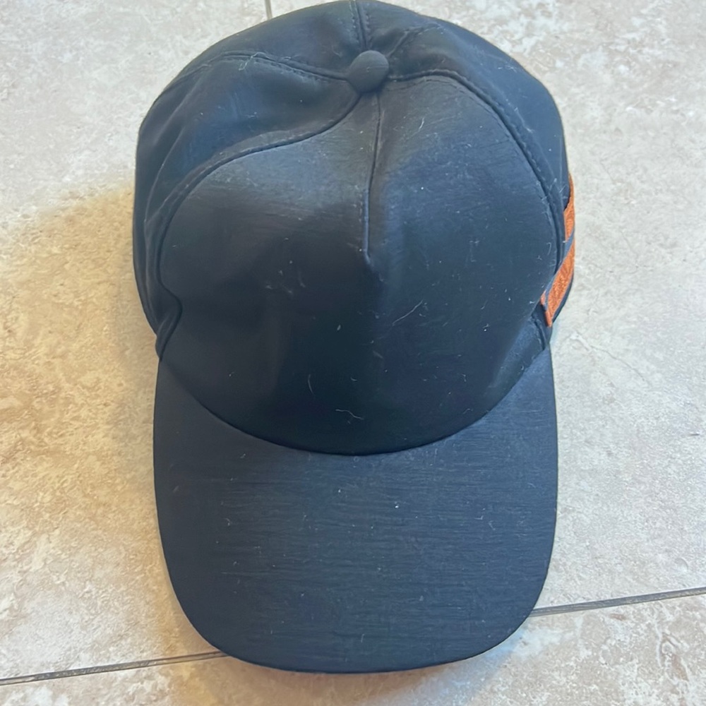 Zegna black hat with brown chestnut logo brand new with tags